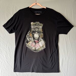 Higher Primate Mens Black Graphic T-Shirt Size Large Grunge Punk Skater Edgy